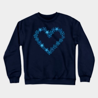 Blue Snowflake Heart Crewneck Sweatshirt